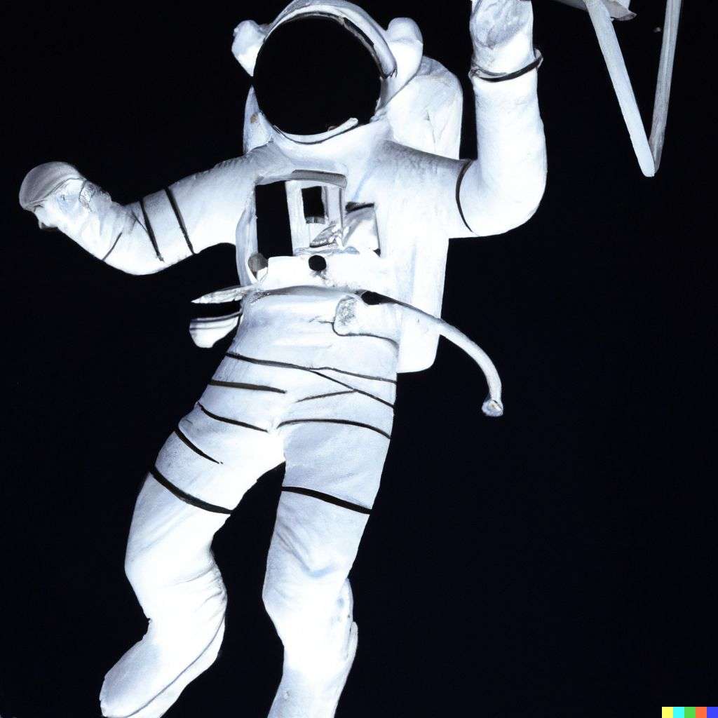 an astronaut, kinetic art